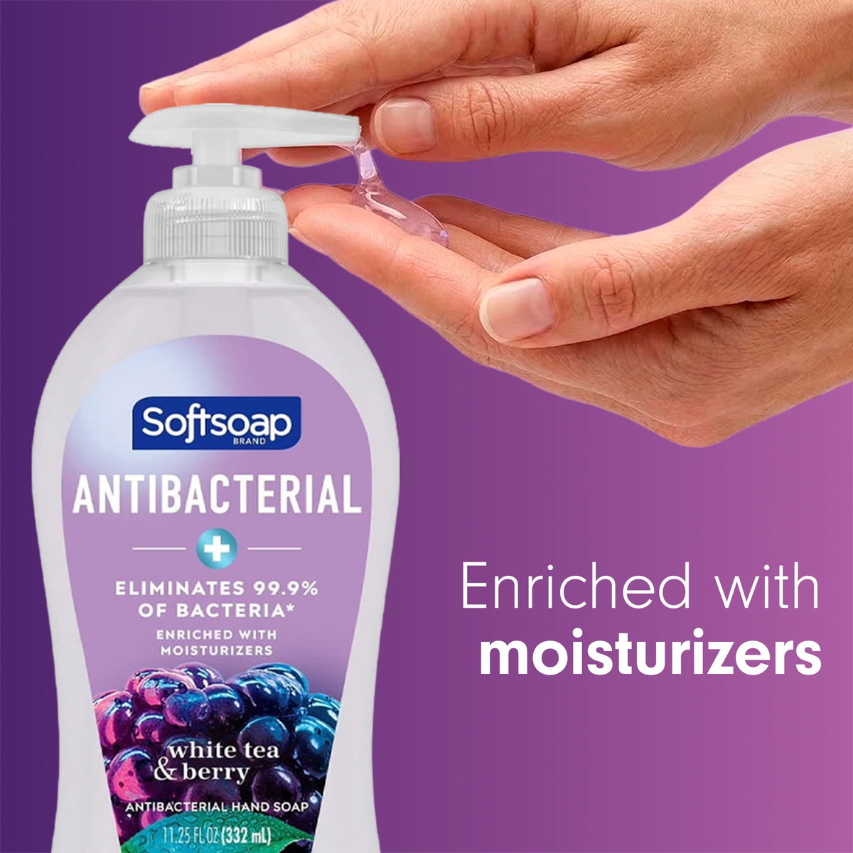 Softsoap Antibacterial Hand Soap with Moisturizers, White Tea & Berry Scent, 11.25 fl oz