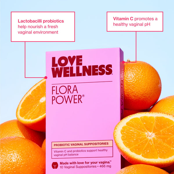 Love Wellness Flora Power, Probiotic Vaginal Suppositories, 10ct