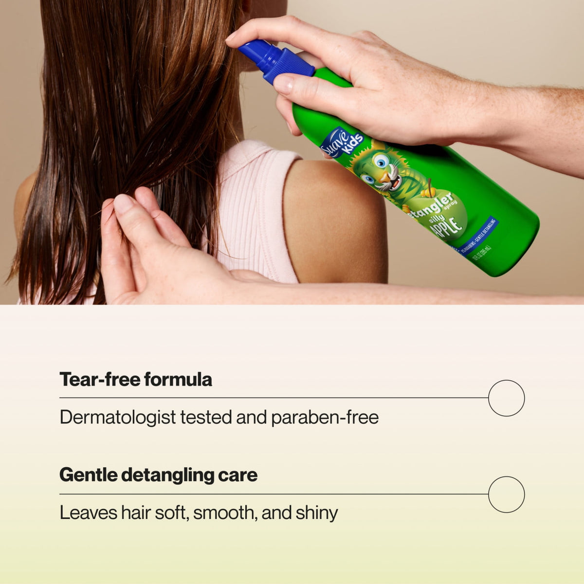 Suave Kids Silly Apple Detangler Spray, Tear-Free Leave-In Conditioner, 10 fl oz