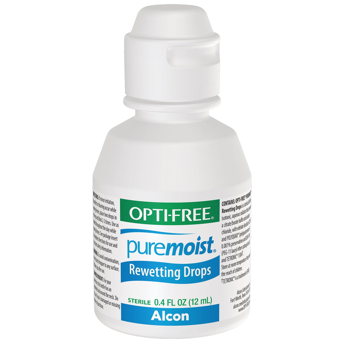 OPTI-FREE Puremoist Contact Lens Rewetting Drops for Soft Lenses, 12 mL