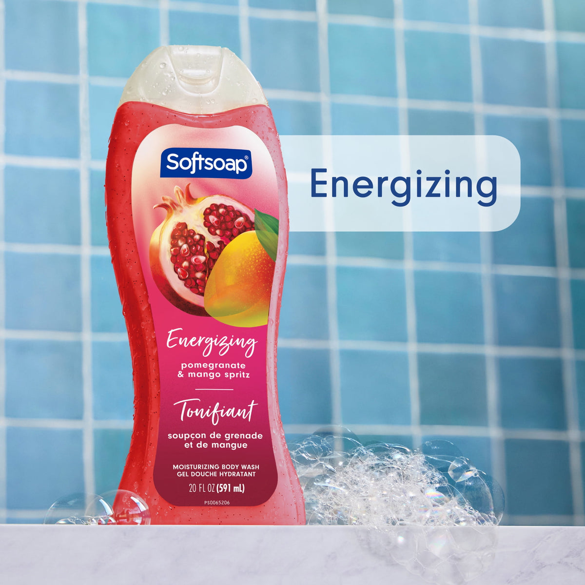 Softsoap Energizing Moisturizing Body Wash, Pomegranate and Mango Spritz Scent, 20 fl oz