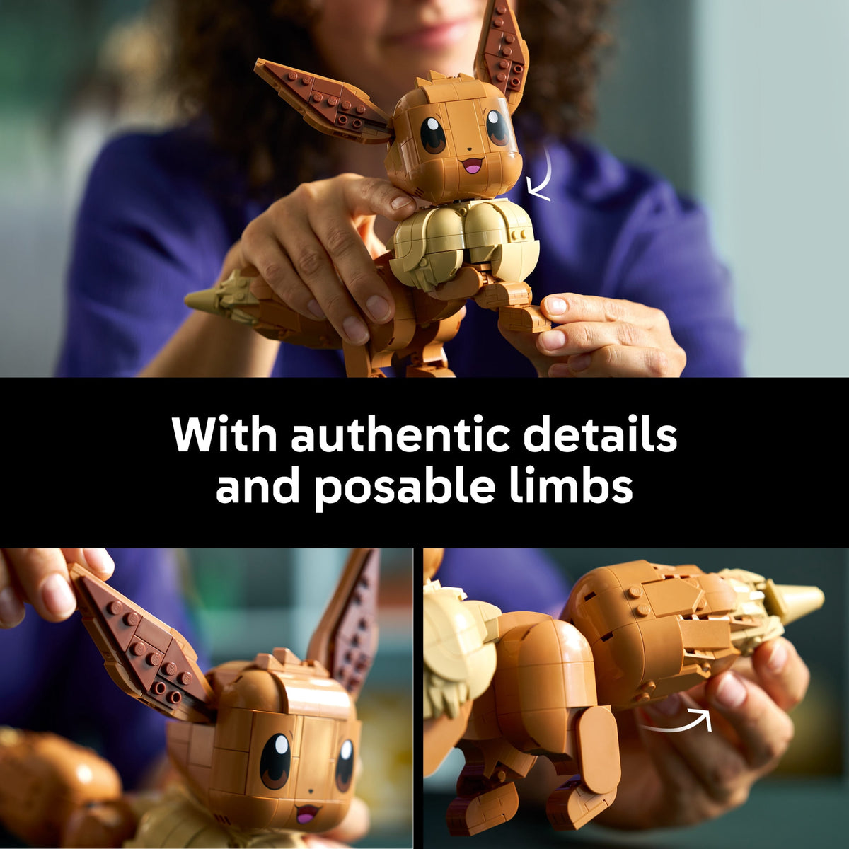 LEGO Pokémon Eevee 72151 Collectible Building Set for Adults, Posable Display Figure, Ages 18+