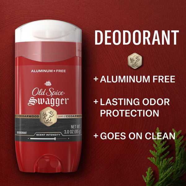 Old Spice Deodorant for Men, Aluminum Free, Swagger, 24/7 Odor Protection, 3.0 oz, 2-Pack