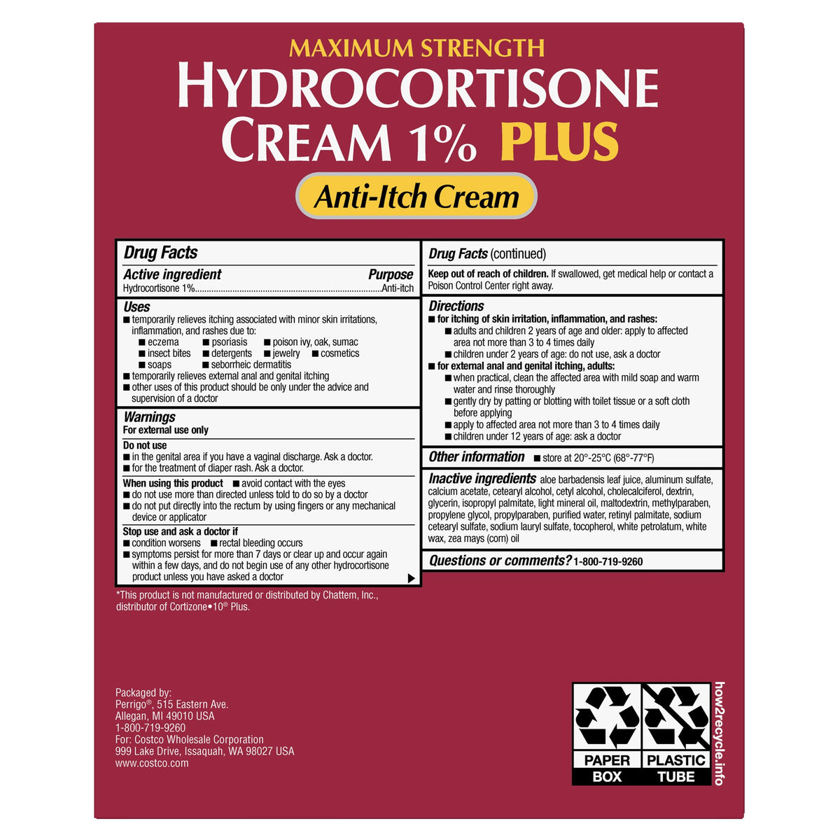 Kirkland Signature Hydrocortisone Cream 1% Plus Anti-Itch, 8 oz