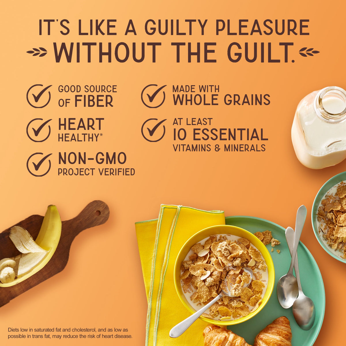 Post Great Grains Banana Nut Crunch, Non-GMO, Heart Healthy,Whole Grain Cereal, Crunchy 18 oz Box