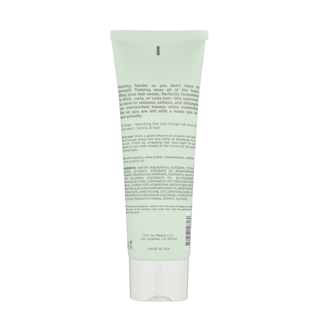Hairitage Strength Training Thickening Leave-in Conditioner with Coconut oil for Curly Hair, 6 fl oz