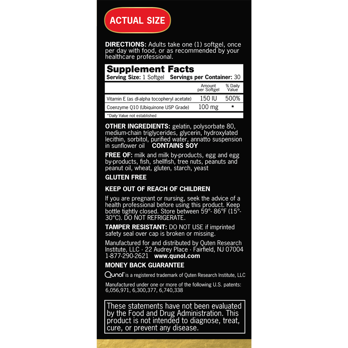Qunol Ultra CoQ10, 100mg Softgels, Dietary Supplement, 30 Count