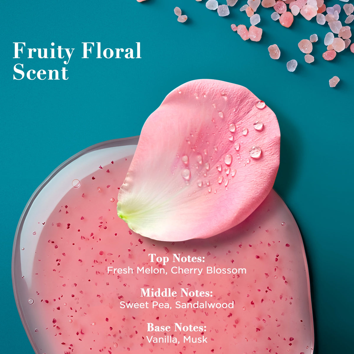 OGX Sensitive+ Rose Water & Pink Sea Salt Body Scrub, 19.5 fl. oz