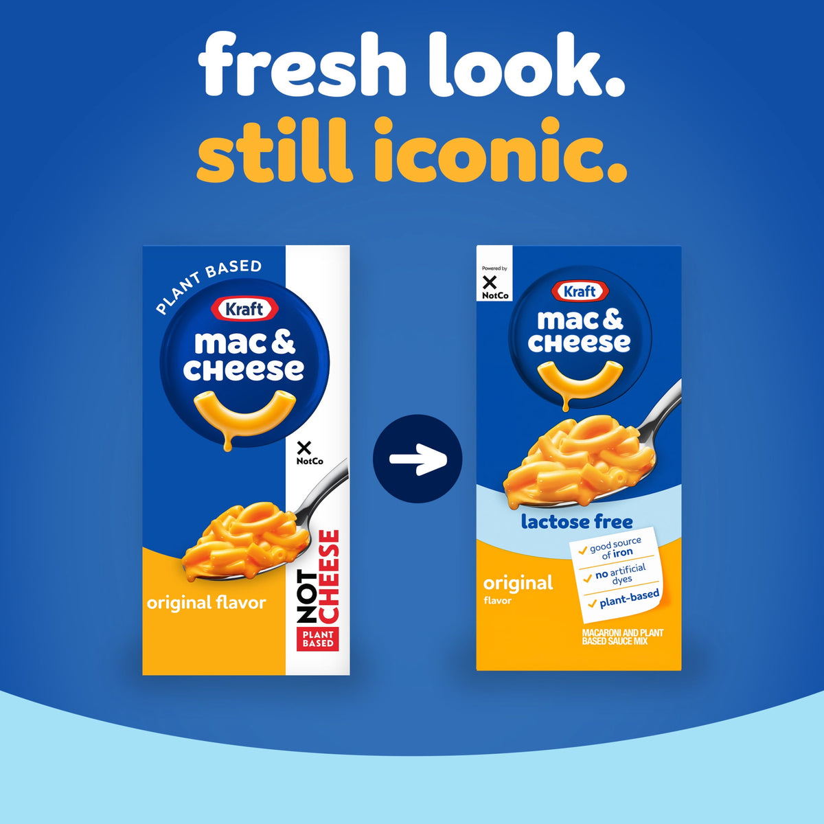 Kraft NotCo Lactose Free Mac and Cheese, 1 Box, Plant Based, Original Flavor, No Artificial Dyes, Good Source of Iron (15%), 10g of Protein (8% Daily