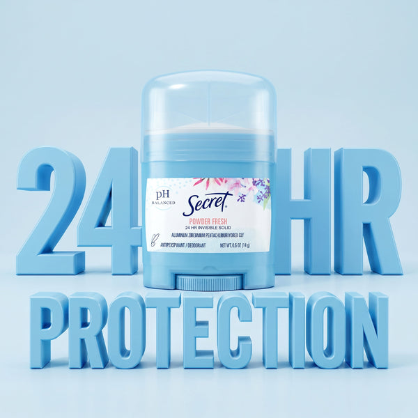 Secret Invisible Solid Antiperspirant Deodorant, Powder Fresh, Travel Size Toiletries, 0.5 oz