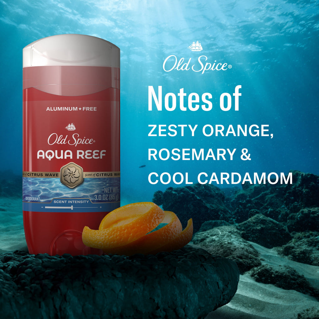 Old Spice Deodorant for Men, Aluminum Free, Aqua Reef, 24/7 Odor Protection, 3.0 oz, 2-Pack