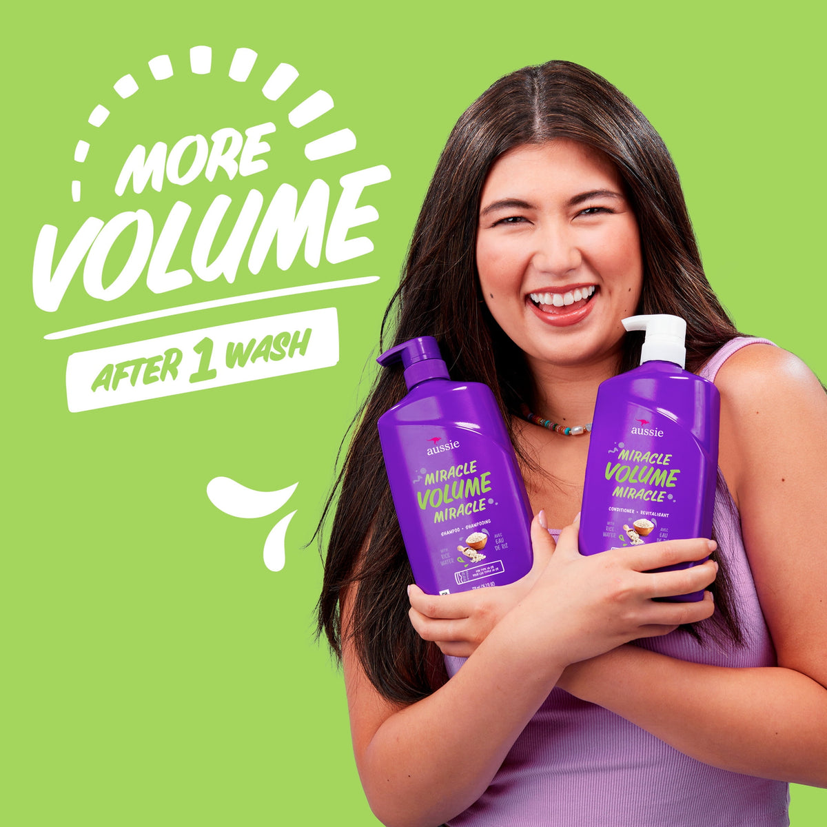 Aussie Miracle Volume with Plum & Bamboo, Paraben Free Shampoo, 26.2 fl oz