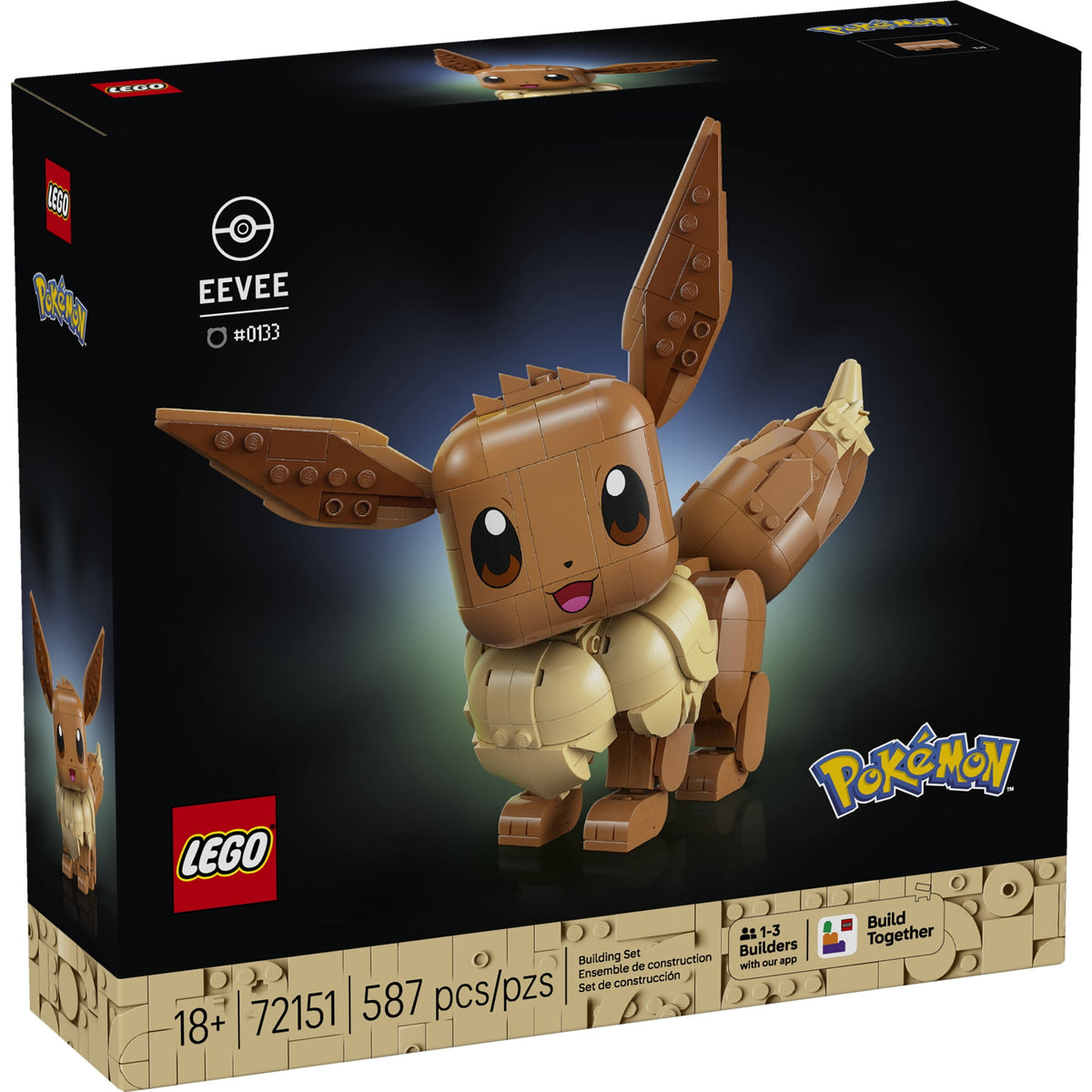 LEGO Pokémon Eevee 72151 Collectible Building Set for Adults, Posable Display Figure, Ages 18+