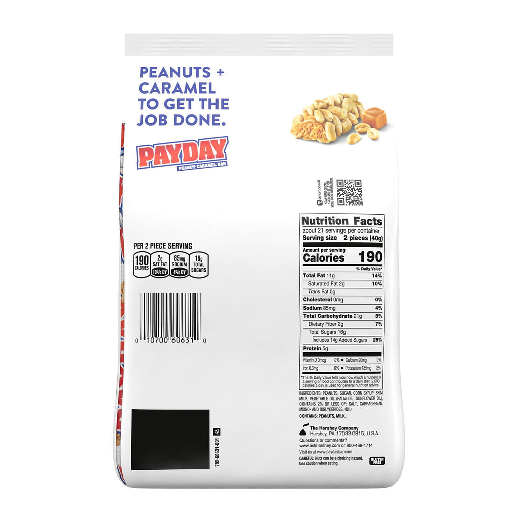 PayDay Peanut Caramel Candy Bars & Miniatures, Party Pack, 30.1 oz