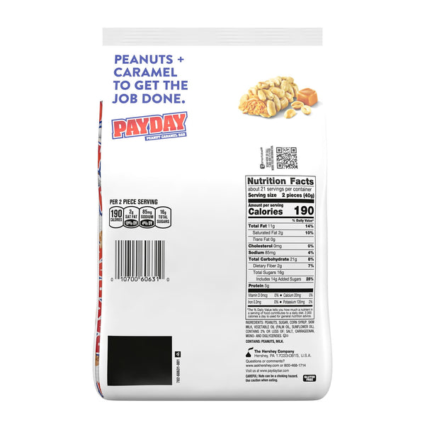 PayDay Peanut Caramel Candy Bars & Miniatures, Party Pack, 30.1 oz