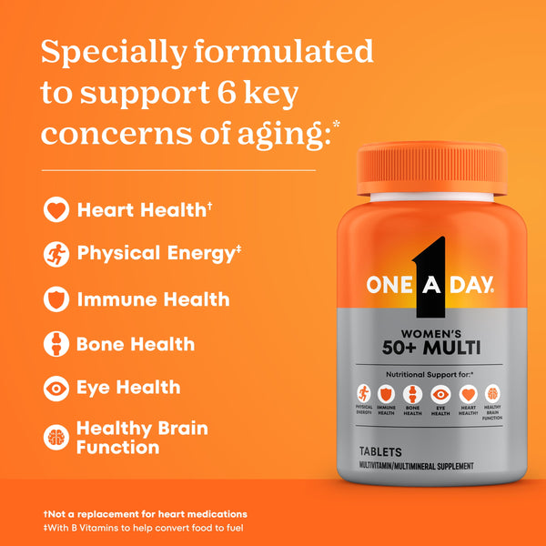 One A Day Multivitamin for Women 50 and Over, Women’s Vitamins for Bone Health, 200 Count