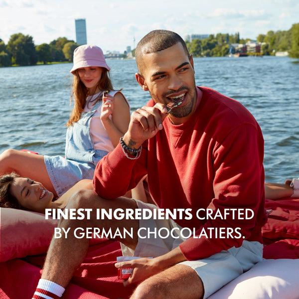 Ritter Sport Dark Chocolate Candy Bar with Crunchy Whole Hazelnuts – Authentic German Chocolate, Wrapped, 3.5 oz