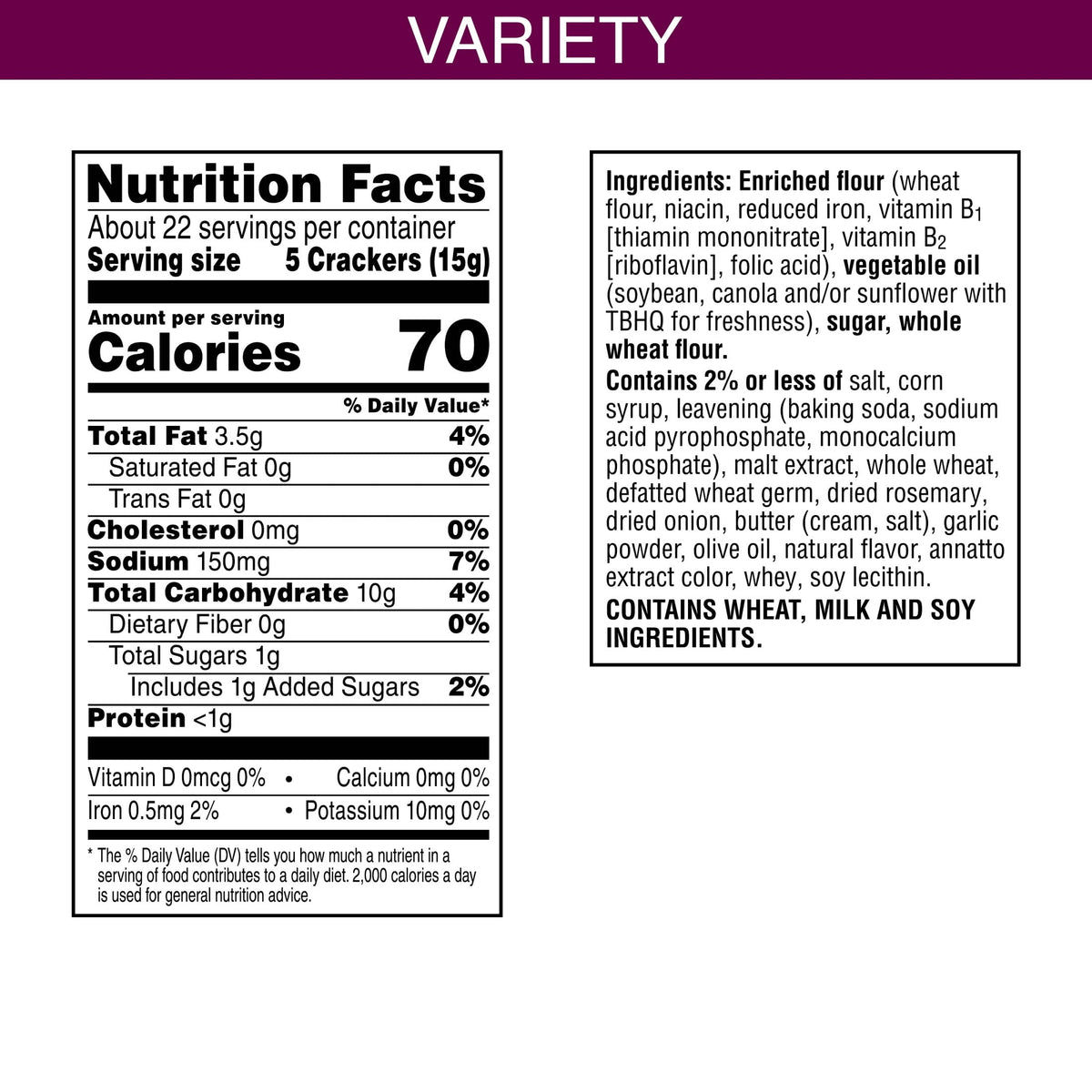 Toasteds Variety Pack Crackers, Party Snacks, 12 oz