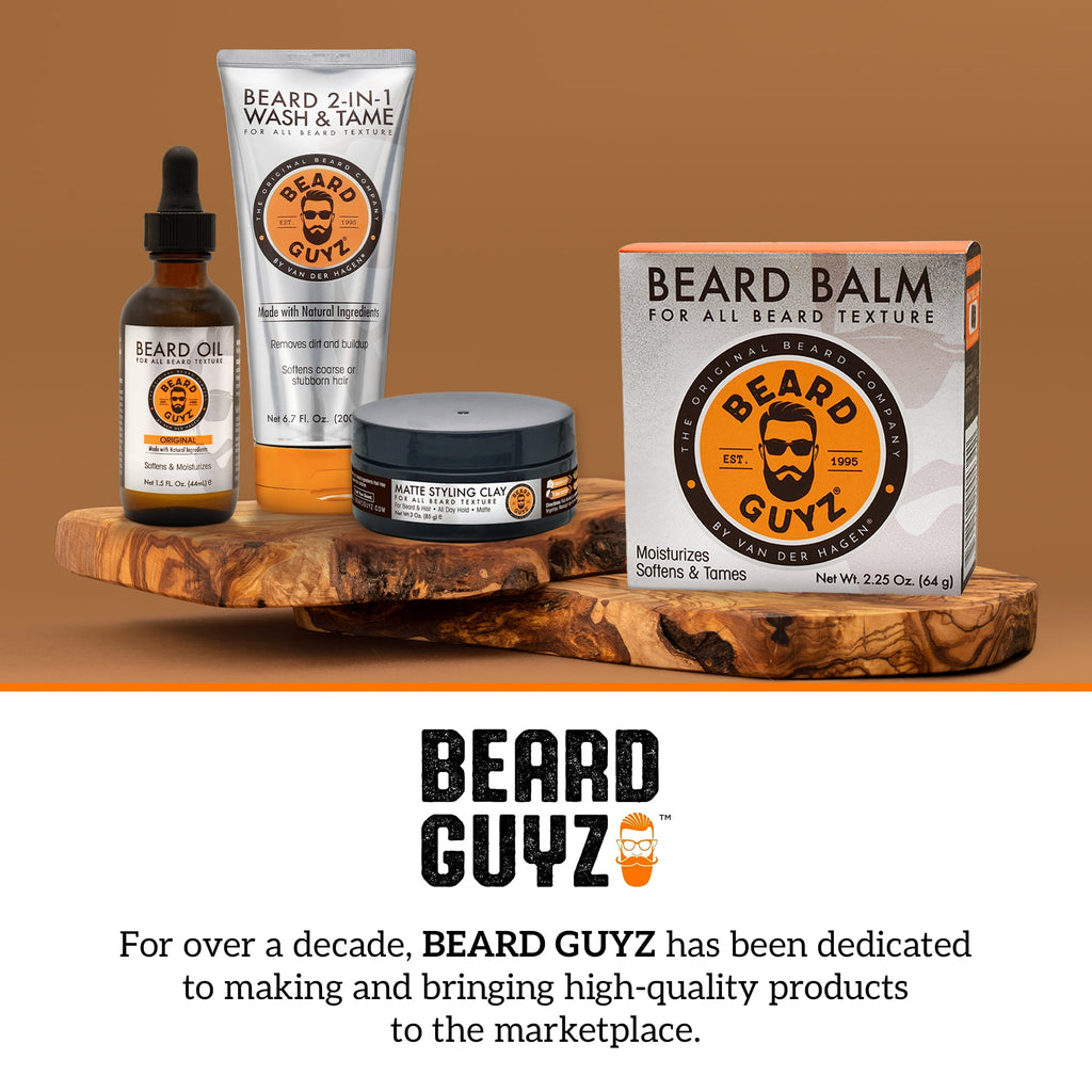 Beard Guyz 2-in-1 Wash & Tame Conditioner, Formulated with Natural Ingredients, 6.7 oz