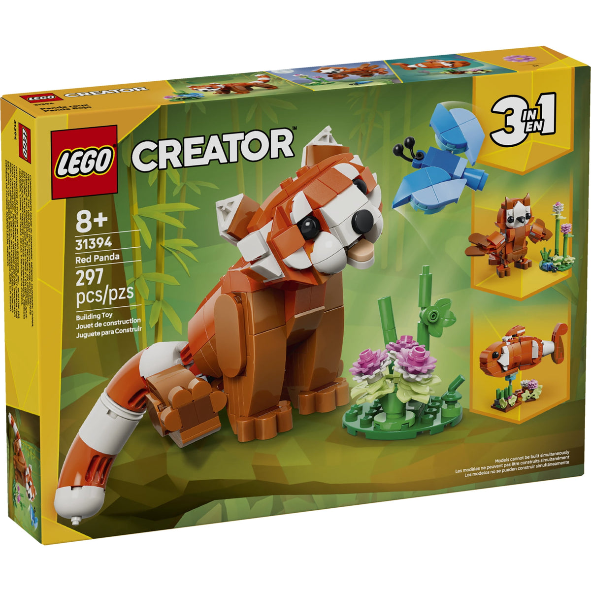 LEGO Creator 3 in 1 Cute Animals Red Panda Building Toy Set 31394, Ages 8+