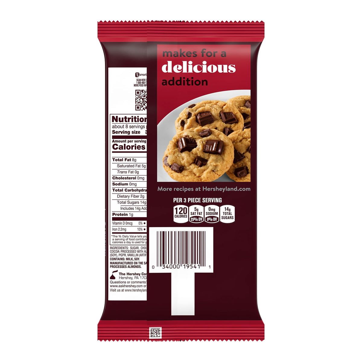 Hershey's Special Dark Mildly Sweet Chocolate Giant Candy, Bar 7.56 oz, 25 Pieces