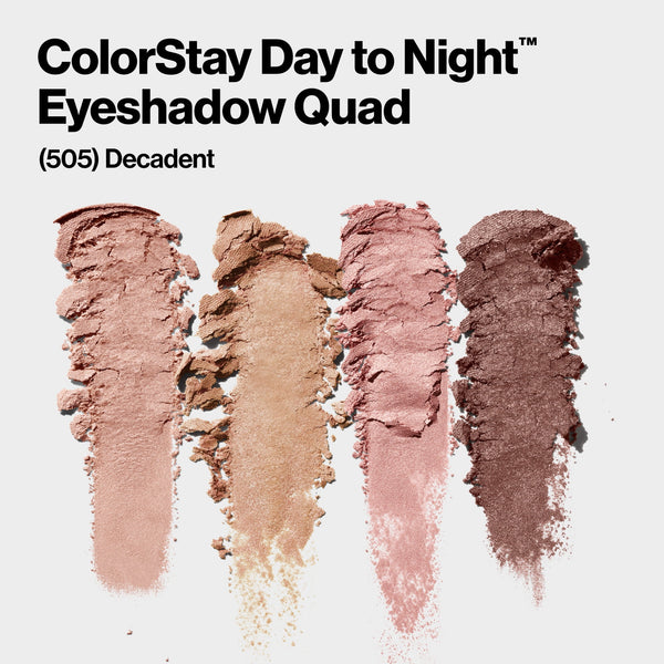 Revlon ColorStay Day to Night Long Lasting Matte and Shimmer Eyeshadow Quad, 505 Decadent, 0.16 oz
