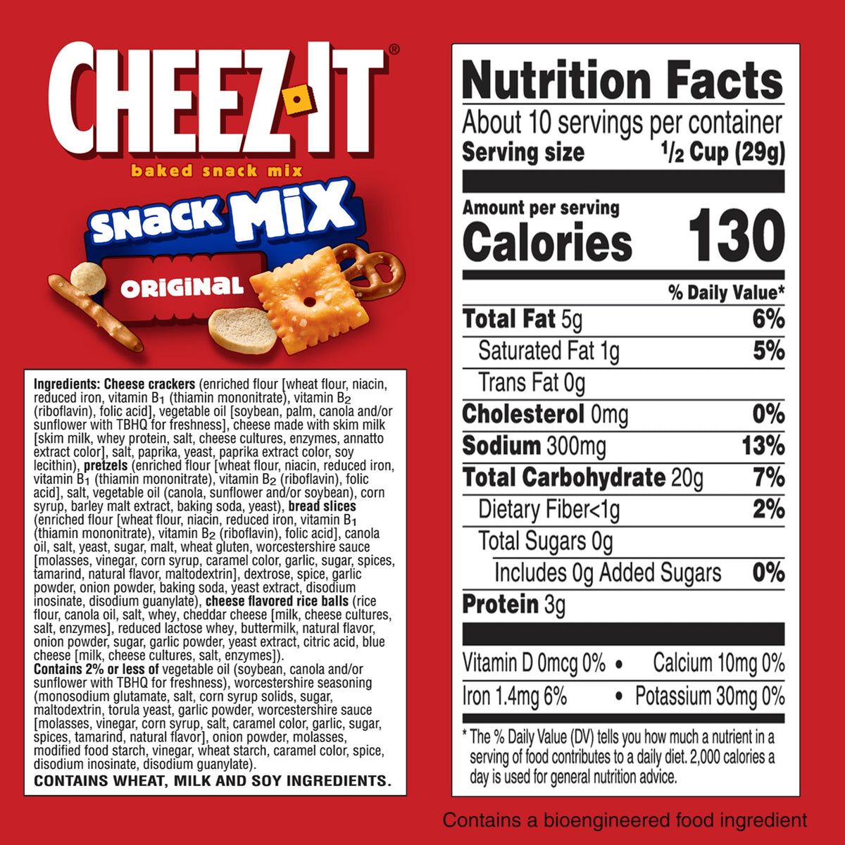 Cheez-It Classic Snack Mix, Lunch Snacks, 10.5 oz