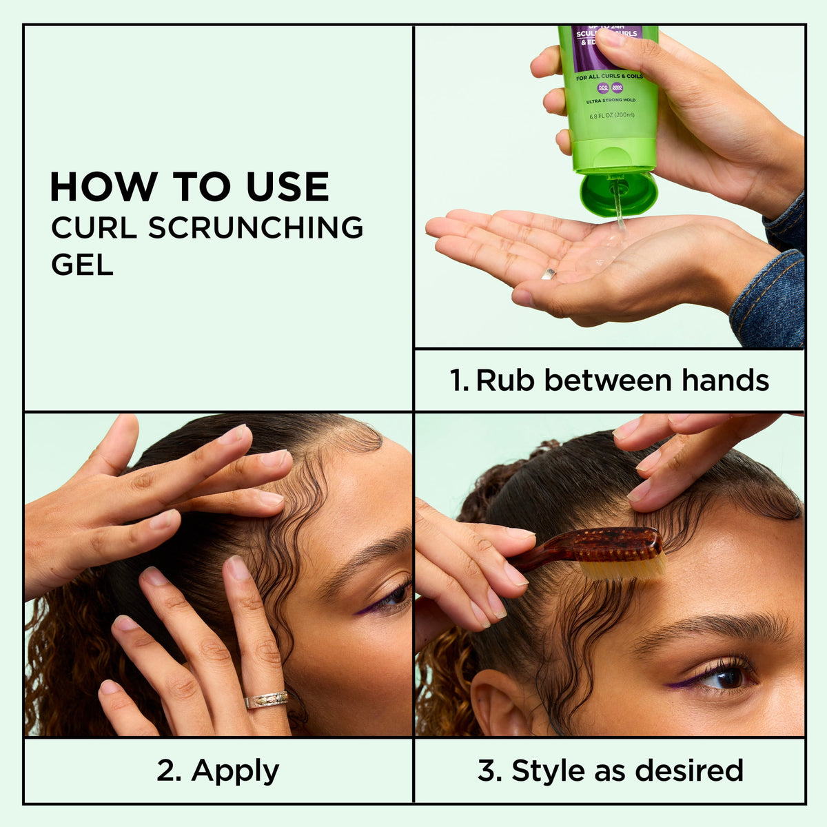 Garnier Fructis Style Curl Scrunch Controlling Hair Gel for Curly Hair, 6.8 fl. oz.