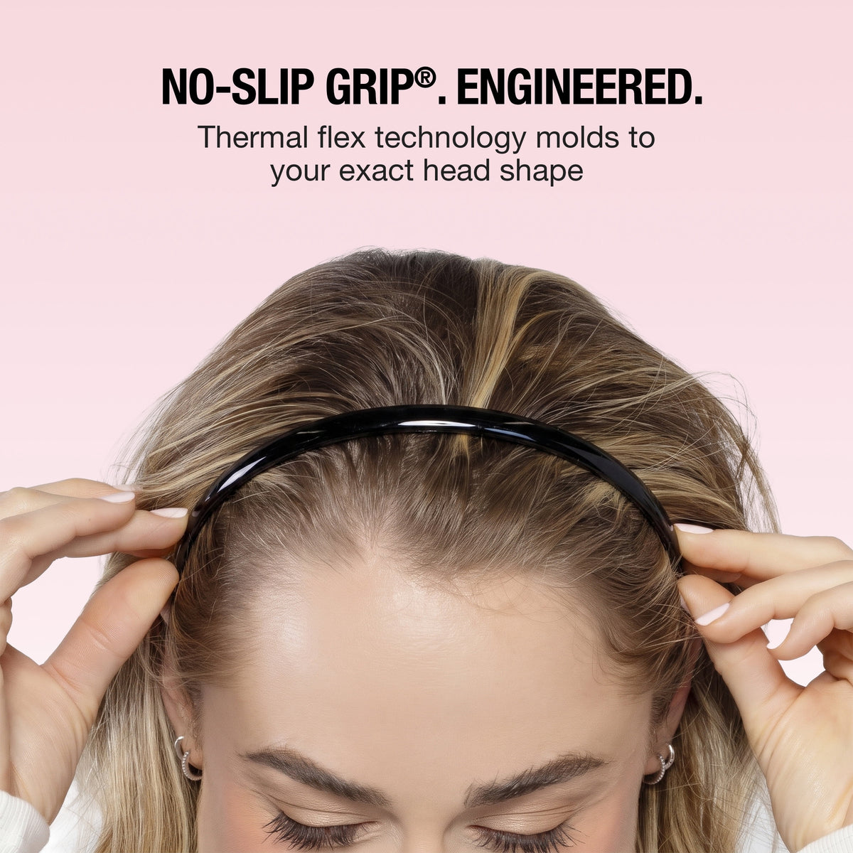 Scunci No-Slip Grip Flexible Skinny Plastic Headbands, Multicolor, 2 Count