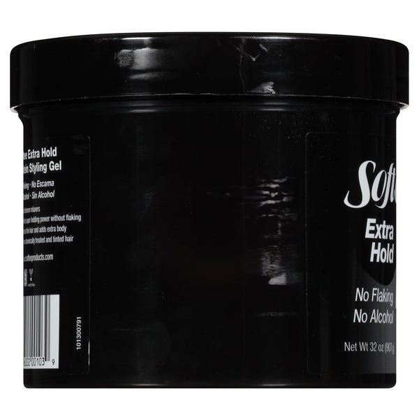 Softee Extra Hold Protein Styling Gel 32 oz. Jar, Frizz Control, Non-Flaking, Unisex