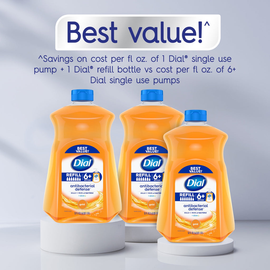 Dial Antibacterial Defense Gold Liquid Hand Soap Refill, 52 fl oz