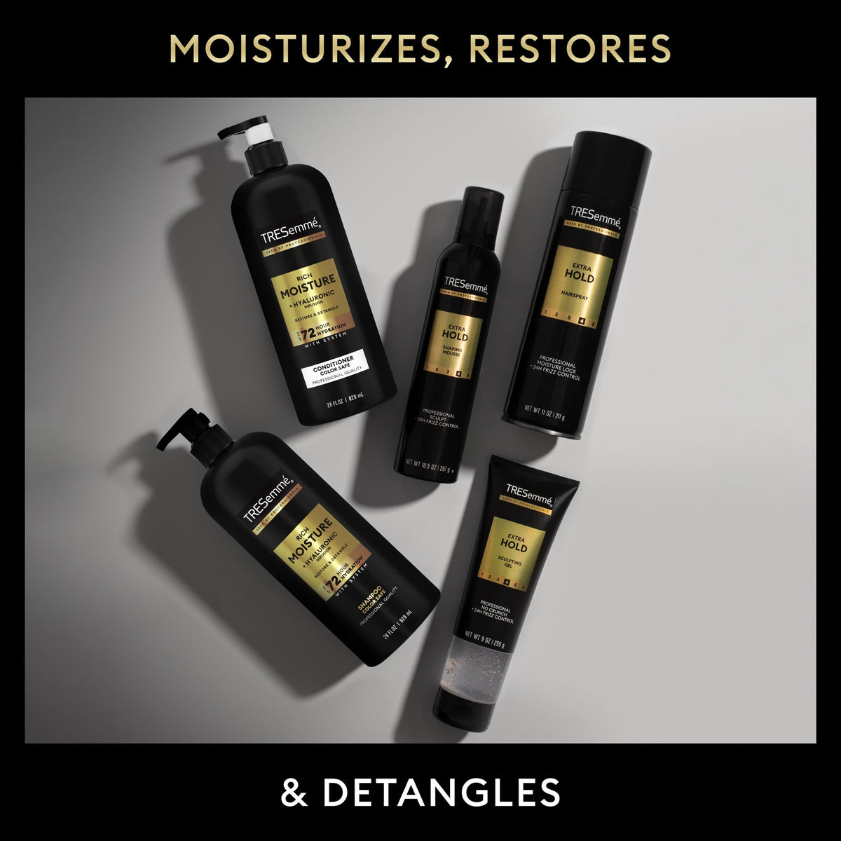 TRESemmé Shampoo With Up To 72H Hydration for Dry Hair, with Hyaluronic Infusion Hair Care To Restore & Replenish, 28 fl oz