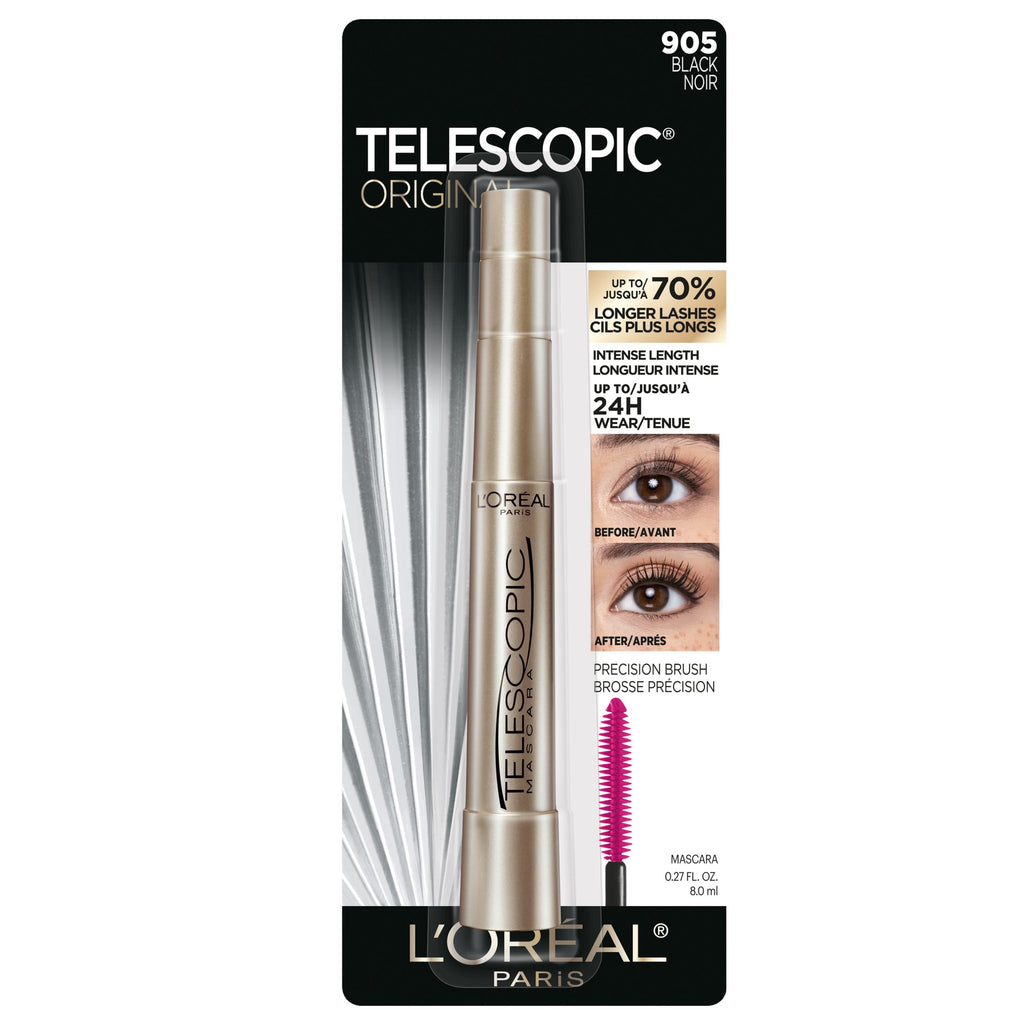 L'Oreal Paris Telescopic Original Washable Intense Lengthening Mascara, Black, 0.27 fl. oz.