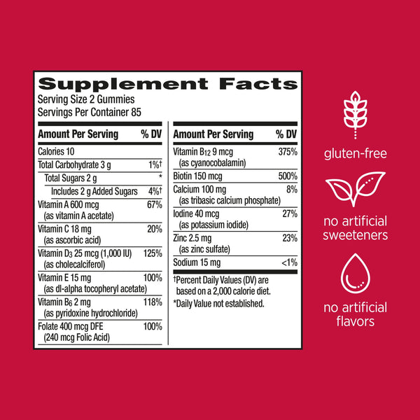 Centrum Multigummies Womens Gummy Vitamins, Multivitamin With Vitamin A, B & C, Assorted Fruit, 100 Count
