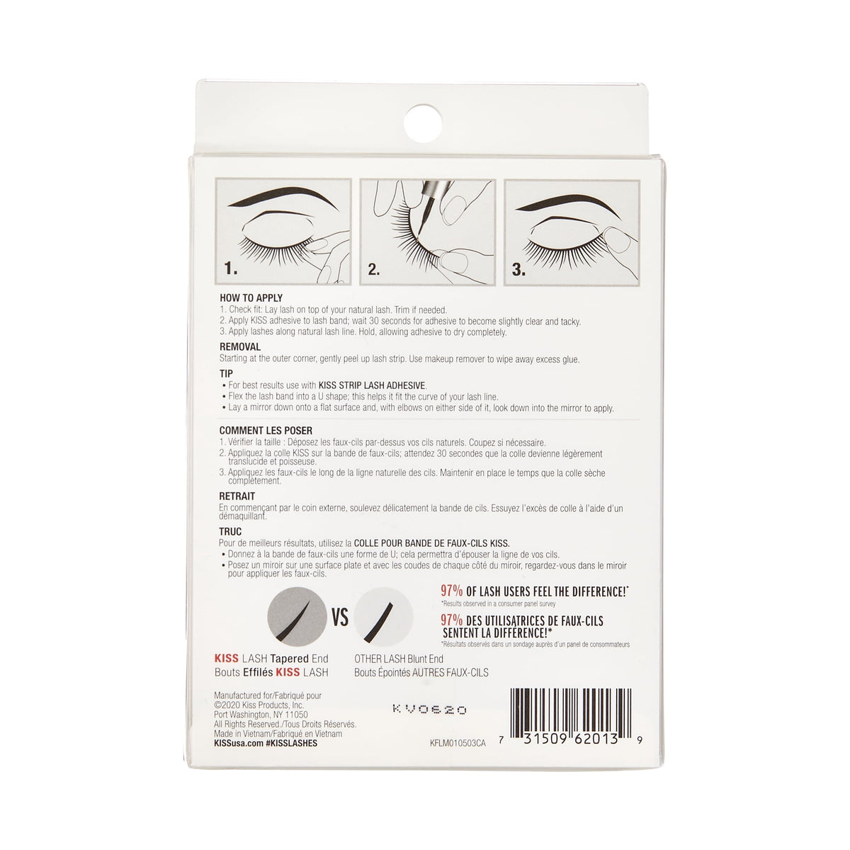 Kiss Looks So Natural False Eyelashes Multipack, 'Shy', 12mm, 5 Pairs Strip Lashes