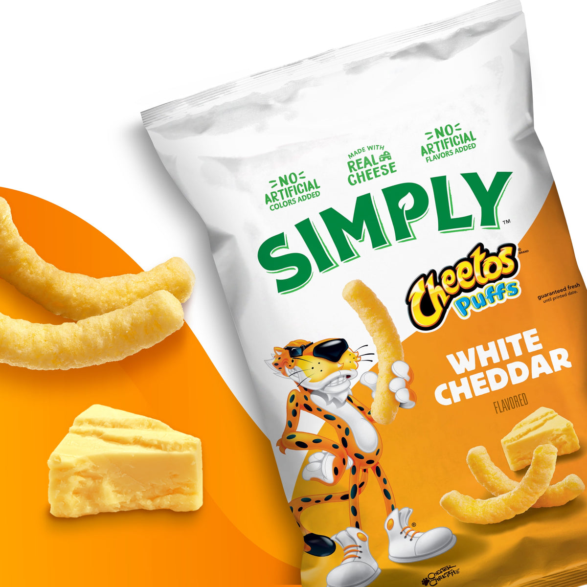 Cheetos Simply Puffs Cheese White Cheddar Flavored Snacks, 8 Count