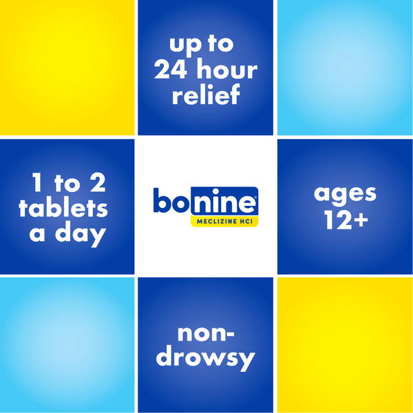 Bonine Raspberry Chewable Motion Sickness Relief Tablets, 12 Count
