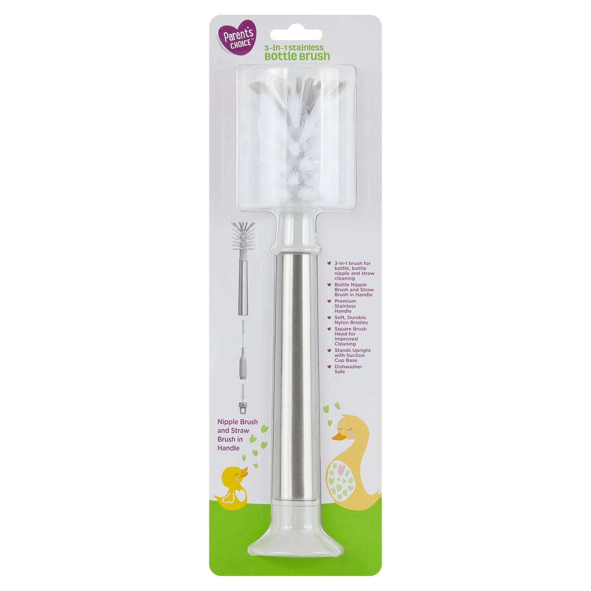 Parent's Choice 3-in-1 Stainless Bottle Brush