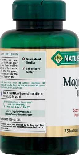 Nature's Bounty Magnesium, 400 mg, Softgels, 75 ea - OTC Shoppe Express