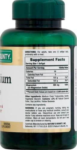 Nature's Bounty Magnesium, 400 mg, Softgels, 75 ea - OTC Shoppe Express