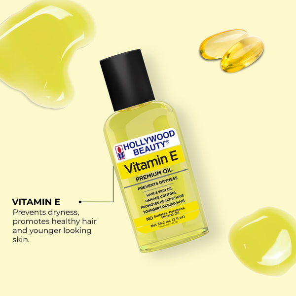 Hollywood Beauty Vitamin E Oil for Hair, Scalp, and Skin, 2 fl oz ., Dry Hair, Unisex