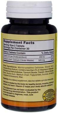Nature's Blend Calcium Citrate Malate with D, 500 mg, Tablets, 60 ea - OTC Shoppe Express