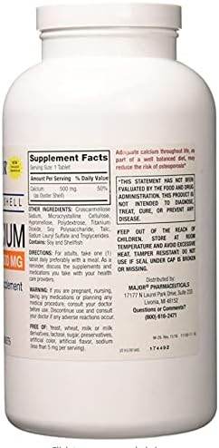 Major Oyster Shell Calcium Supplement, 500 mg, Tablets, 1000 ea - OTC Shoppe Express