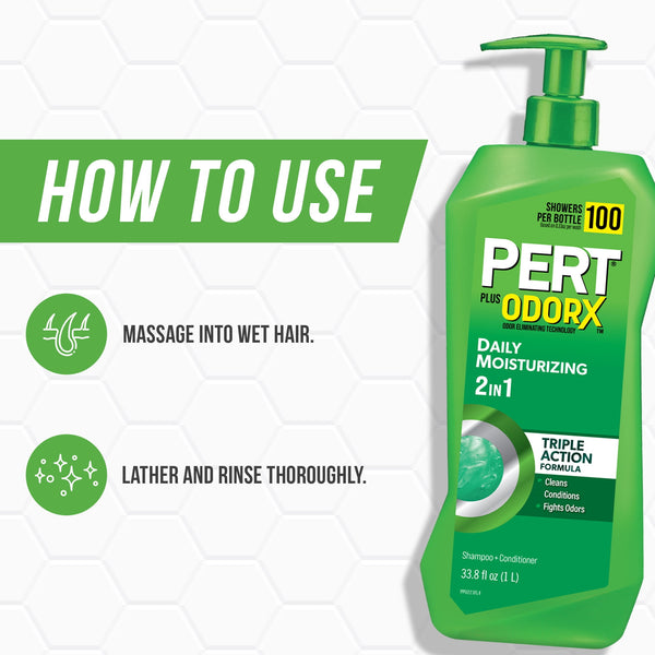 Pert Plus OdorX Daily Moisturizing 2-in-1 Triple Action Formula 33.8 fl oz