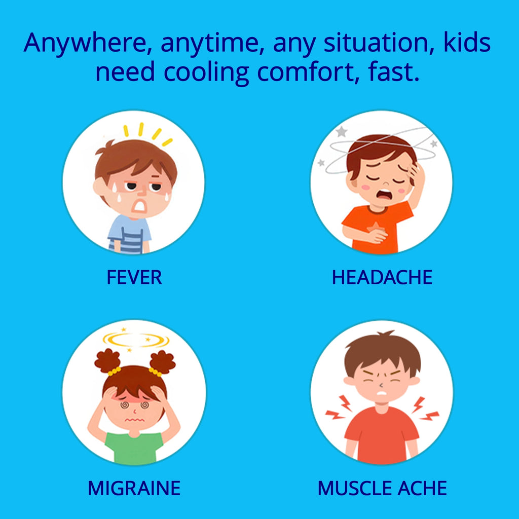 BeKoool Cooling Gel Sheets for Kids, Fever Discomfort Relief, 6 Count