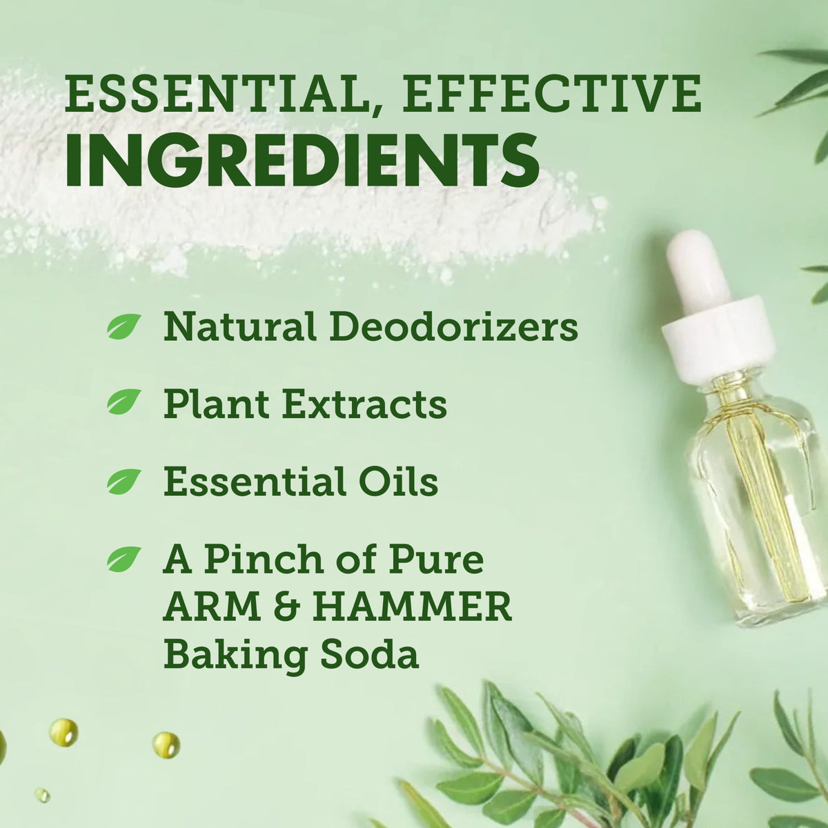 ARM & HAMMER Essentials Deodorant, Fresh Rosemary Lavender, Made with Natural Deodorizers, 2.5 oz