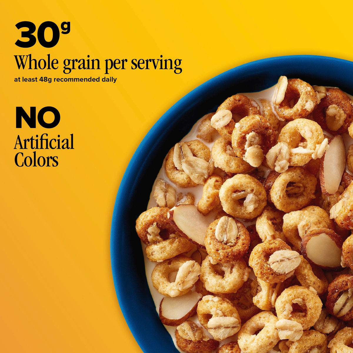 Cheerios Oat Crunch Almond Breakfast Cereal, Made with Whole Grain, Family Size, 24 oz
