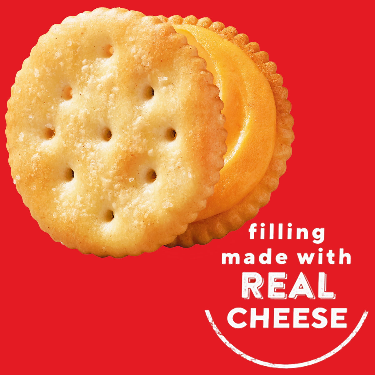 RITZ Cheese Sandwich Crackers, Lunch Snacks, 8 Snack Packs (6 Cracker Sandwiches Per Pack)