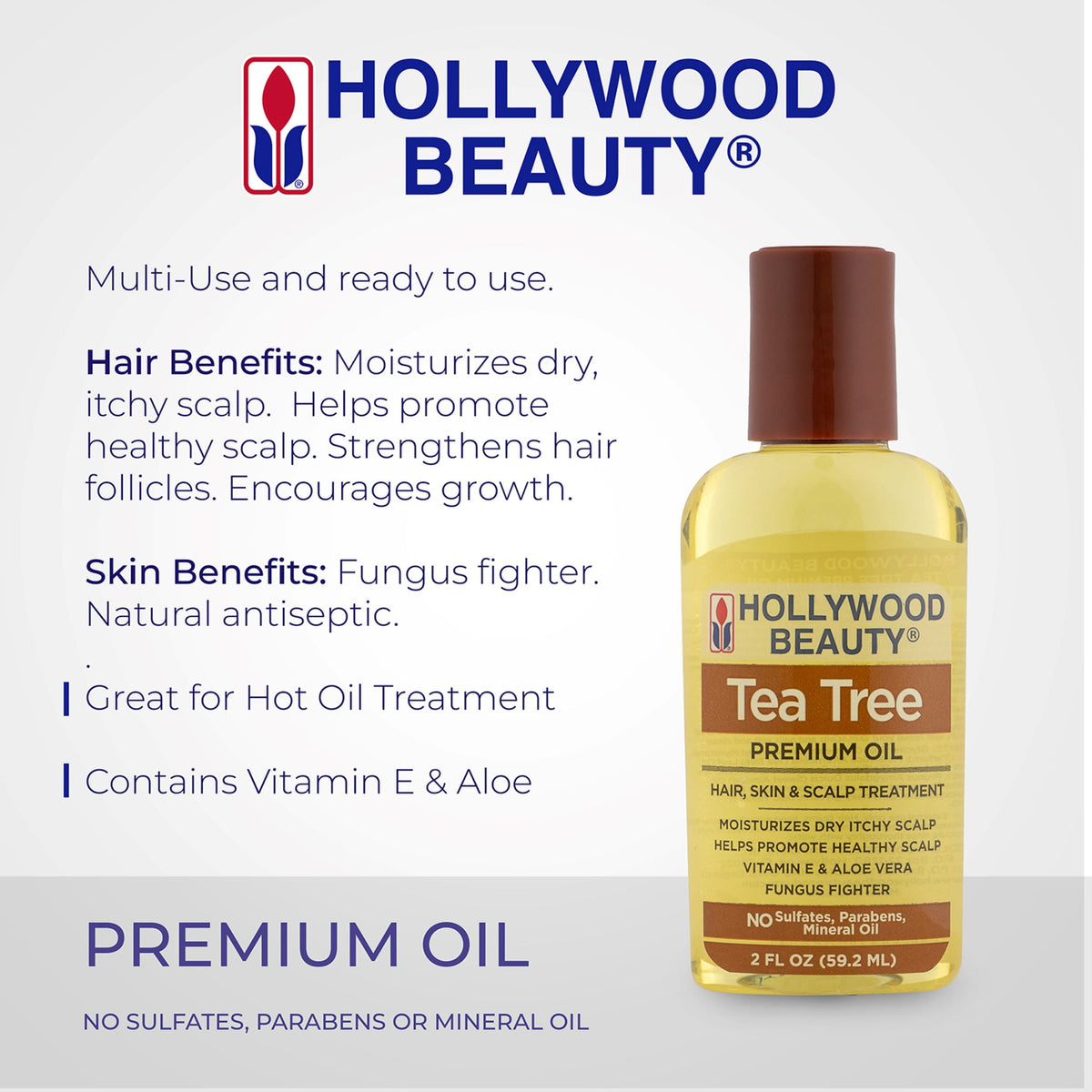 Hollywood Beauty Tea Tree Oil Skin and Scalp Treatment, 2 oz