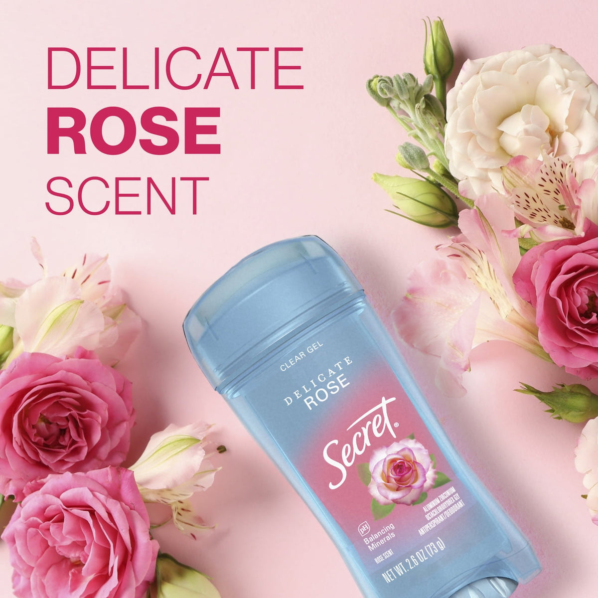 Secret Fresh Clear Gel Antiperspirant and Deodorant for Women, Delicate Rose Scent, 2.6 oz, Twin Pack